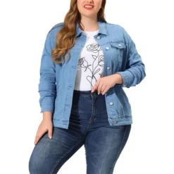 Agnes Orinda Women's Plus Size Outerwear Button Front Washed Denim Jean Jacket 37 Agnes Orinda Women's Plus Size Outerwear Button Front Washed Denim Jean Jacket -Agnes Sales Store GUEST 3d3e4e84 f18a 4ab0 bd1b 4b59c99bb78f