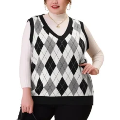 Agnes Orinda Women's Plus Size Cable Knit Sleeveless Pullover Sweater Vest -Agnes Sales Store GUEST 3d791d39 3d85 473d 877a cef52963079c