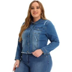 Agnes Orinda Women's Plus Size Classic Denim Casual Long Sleeve Fashion Jean Jackets -Agnes Sales Store GUEST 3dbfab1a 51c4 4d8f 849c ffa58ac7501b