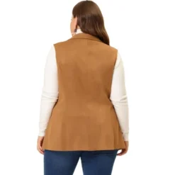 Agnes Orinda Women's Plus Size Lapel Suede Long Sleeveless Fashion Vest -Agnes Sales Store GUEST 3e40a75e 543e 4cbb b2ea 8ec87e429a05