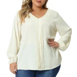 Agnes Orinda Women's Plus Size V Neck Tassel Self Flutter 3/4 Sleeve Blouses -Agnes Sales Store GUEST 3fc74034 e2f7 4fb0 902e f7581e07d40b