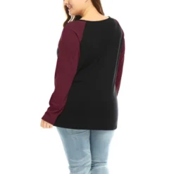 Agnes Orinda Women's Plus Size Floral Skull Contrast Color Raglan T-shirt -Agnes Sales Store GUEST 40398c40 ad0d 4940 b862 2153660d0adb