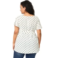 Agnes Orinda Women's Plus Size V Neck Tie Waist Polka Dots Blouse 9 Agnes Orinda Women's Plus Size V Neck Tie Waist Polka Dots Blouse -Agnes Sales Store GUEST 4097d352 e05a 4a8b b90b 34db94dd9e99