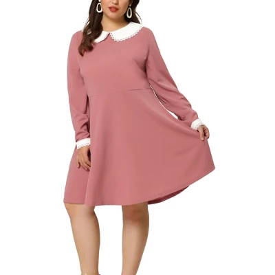 Agnes Orinda Women's Plus Size Peter Pan Collar A-Line Elegant Formal A Line Dress 7 Agnes Orinda Women's Plus Size Peter Pan Collar A-Line Elegant Formal A Line Dress - Image 7