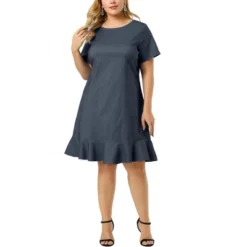 Agnes Orinda Women's Plus Size Cross Back Ruffle Hem Formal Chambray Dresses 16 Agnes Orinda Women's Plus Size Cross Back Ruffle Hem Formal Chambray Dresses -Agnes Sales Store GUEST 42d145f7 9231 43eb b02b 53345d8b06c4