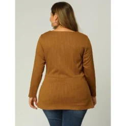 Agnes Orinda Women's Plus Size Workwear Fashion Belted Knot Tie Knit Blouses -Agnes Sales Store GUEST 42e27122 366f 4b8c b291 99b93e9aa32c