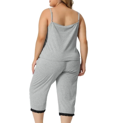 Agnes Orinda Women's Plus Size Sleeveless Elastic Waist Comfortable 2 Pieces Pajama Sets 3 Agnes Orinda Women's Plus Size Sleeveless Elastic Waist Comfortable 2 Pieces Pajama Sets - Image 3