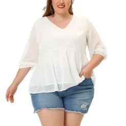 Agnes Orinda Women's Plus Size Chiffon Babydoll Long Sleeve Swiss Dots Blouses 14 Agnes Orinda Women's Plus Size Chiffon Babydoll Long Sleeve Swiss Dots Blouses -Agnes Sales Store GUEST 43e55250 34f7 439b bb2b 449339d7cac2