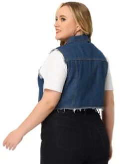 Agnes Orinda Women's Plus Size Jean Raw Hem Button Down Sleeveless Crop Denim Vest 8 Agnes Orinda Women's Plus Size Jean Raw Hem Button Down Sleeveless Crop Denim Vest -Agnes Sales Store GUEST 44dbc512 f89e 4055 ba9e f807fb6beeef