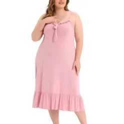 Agnes Orinda Women's Plus Size Nightgown Ruffle Hem Comfy Adjustable Strap Sleepdress -Agnes Sales Store GUEST 4543c798 02f9 449a aabd ad4ba663e8eb