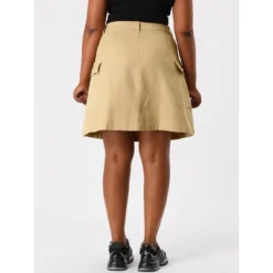 Agnes Orinda Women's Plus Size Skirt A Line Casual Above Knee Zipper Front Flare Skirts -Agnes Sales Store GUEST 4684a2b4 8b3a 44d9 97be 2f7b31f9831b