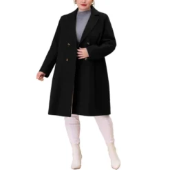 Agnes Orinda Women's Plus Size Fashion Notched Lapel Double Breasted Pea Coat -Agnes Sales Store GUEST 471e1706 097a 47f5 9a53 06c76a4562c8