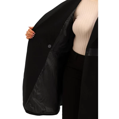 Agnes Orinda Women's Plus Size Fashion Notched Lapel Single Breasted Long Overcoats 4 Agnes Orinda Women's Plus Size Fashion Notched Lapel Single Breasted Long Overcoats - Image 4