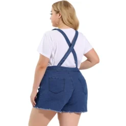 Agnes Orinda Women's Plus Size Denim Jumpsuit Shorts Fray Pocket Overalls Short Pants -Agnes Sales Store GUEST 473d27ab 02a9 480e 98ce c69a41640d55
