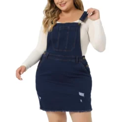 Agnes Orinda Women's Plus Size Fashion Ripped Hem Side Pocket Denim Suspender Mini Sundress -Agnes Sales Store GUEST 481e6aac 0643 4416 ab15 ab3d6c7c3258