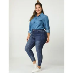 Agnes Orinda Women's Plus Size Mid Rise Stretch Washed Skinny Denim Jeans 14 Agnes Orinda Women's Plus Size Mid Rise Stretch Washed Skinny Denim Jeans -Agnes Sales Store GUEST 49133133 96a0 4d0f 8b2d 3ceb629159c2