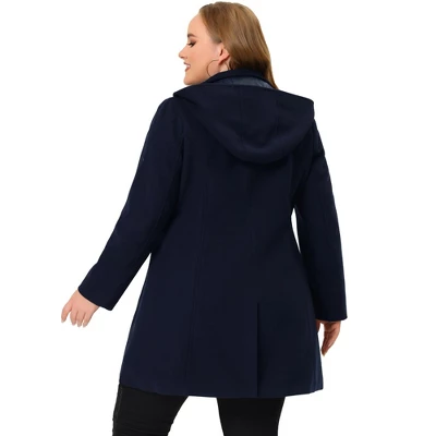 Agnes Orinda Women's Plus Size Elegant Single Breasted Detachable Hooded Trench Overcoats 3 Agnes Orinda Women's Plus Size Elegant Single Breasted Detachable Hooded Trench Overcoats - Image 3