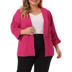 Agnes Orinda Women's Plus Size Fashion Formal With 3/4 Pleated Sleeves And Shawl Collar Blazers 19 Agnes Orinda Women's Plus Size Fashion Formal With 3/4 Pleated Sleeves And Shawl Collar Blazers -Agnes Sales Store GUEST 49209c29 8002 4323 84a8 af563e62c6ca
