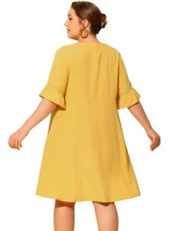 Agnes Orinda Women's Plus Size Ruffle Short Sleeve Lace Insert Tassel Bohemian Midi Dresses -Agnes Sales Store GUEST 4a98d4e5 5121 4b6b 8181 e905f04474ec