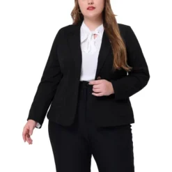 Agnes Orinda Women's Plus Size Work Formal Notch Lapel Buttons Front Pockets Blazers -Agnes Sales Store GUEST 4b5a1802 bc00 499c 8c5e d94ef94ab459