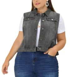 Agnes Orinda Women's Plus Size Buttons With Two Chest Flap Pockets Denim Vests -Agnes Sales Store GUEST 4b7fa115 1aeb 43b9 a8f7 1842894d4972