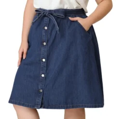 Agnes Orinda Women's Plus Size Denim Tie Waist Button Front A-Line Midi Skirts 18 Agnes Orinda Women's Plus Size Denim Tie Waist Button Front A-Line Midi Skirts -Agnes Sales Store GUEST 4ee1d637 39d4 4aea 88e3 43b62615a912