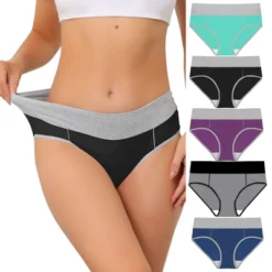 Agnes Orinda Women's 5 Packs High Rise Brief Stretchy Underwear -Agnes Sales Store GUEST 4f05d3ec 04ca 4abe a74d 25ef822f106c