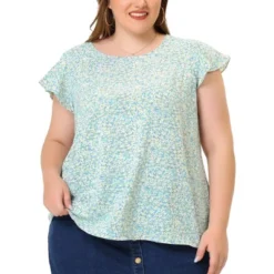 Agnes Orinda Women's Plus Size Floral Short Sleeve Casual Blouse -Agnes Sales Store GUEST 4f99d846 302c 4666 b493 b9b4d9cba2d8