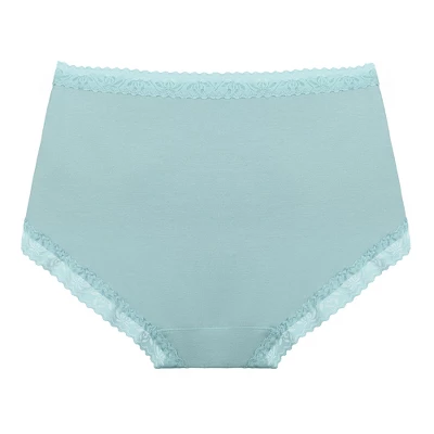 Agnes Orinda Women Plus Mid Waisted Lace Trim Soft Breathable Stretch Briefs Underwear 1 Agnes Orinda Women Plus Mid Waisted Lace Trim Soft Breathable Stretch Briefs Underwear