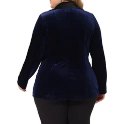 Agnes Orinda Women's Plus Size Velvet Vintage Evening Sparkle Button Contrast Notched Lapel Suit Blazers -Agnes Sales Store GUEST 513dcaf8 0613 4e40 850a 97b79ca7969b