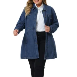 Agnes Orinda Women's Plus Size Buttons Long Sleeve Jean Jackets -Agnes Sales Store GUEST 514b19fb 8199 4549 9a95 d01d361a825e