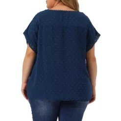 Agnes Orinda Women's Plus Size Chiffon Swiss Dots Short Sleeve Lace Crochet Pleated Casual Blouse 7 Agnes Orinda Women's Plus Size Chiffon Swiss Dots Short Sleeve Lace Crochet Pleated Casual Blouse -Agnes Sales Store GUEST 51b743bb 632b 434e 8f48 2a9199ec263c