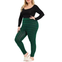 Agnes Orinda Women's Plus Size Check Leggings Stretch Festive Glen Plaid Skinny Pants -Agnes Sales Store GUEST 52c0c72b 99ff 43dc 9823 5ae8f2c32a71