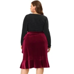 Agnes Orinda Women's Plus Size Skirt Ruffled Hem Velvet Wrap Skirts 7 Agnes Orinda Women's Plus Size Skirt Ruffled Hem Velvet Wrap Skirts -Agnes Sales Store GUEST 5323af16 d3f9 49b8 a248 94bb99bc6c55