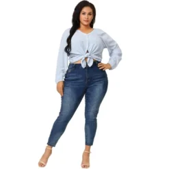 Agnes Orinda Plus Size Top For Women Long Sleeve V Neck Full Placket Casual Shirts Tops Valentine Day -Agnes Sales Store GUEST 5337f124 e7a7 4aad 81cf ddab83f90532