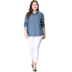 Agnes Orinda Women's Plus Size Denim Long Sleeve Chest Pocket Work Shirt 13 Agnes Orinda Women's Plus Size Denim Long Sleeve Chest Pocket Work Shirt -Agnes Sales Store GUEST 540714d6 84a1 4f96 b4a3 1873d29cecf0