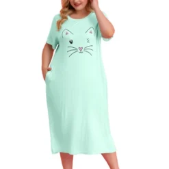 Agnes Orinda Womens Plus Size Short Sleeve Cute Cat Print Pockets Nightgown 35 Agnes Orinda Womens Plus Size Short Sleeve Cute Cat Print Pockets Nightgown -Agnes Sales Store GUEST 5419cab3 6238 41b6 96b5 f22aa86b1575