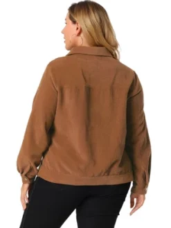 Agnes Orinda Women's Plus Size Jackets Casual Winter Stand Collar Boyfriend Corduroy Jacket -Agnes Sales Store GUEST 55edc8a0 882d 4ff6 9ec8 767f62d74eb6