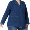 Agnes Orinda Women's Plus Size Fashion Outfits Button Work Formal Denim Jean Blazers