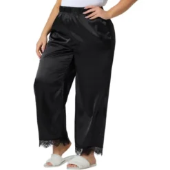 Agnes Orinda Women's Plus Size Satin Lace Trim Elastic Soft Wide Leg Pockets Pajama Pants 9 Agnes Orinda Women's Plus Size Satin Lace Trim Elastic Soft Wide Leg Pockets Pajama Pants -Agnes Sales Store GUEST 5664ec02 4730 451d 803c cbe18a138edc