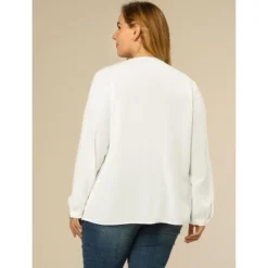 Agnes Orinda Women's Plus Size Work Fashion V Neck Chiffon Ruffle Top -Agnes Sales Store GUEST 589a6a17 3b31 49f2 b1af 36449da4ce85