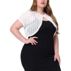 Agnes Orinda Women's Plus Size Sheer Lace Shrug Elegant Crop Cardigan -Agnes Sales Store GUEST 59121152 d43c 4ef3 9210 ab8c710ce471