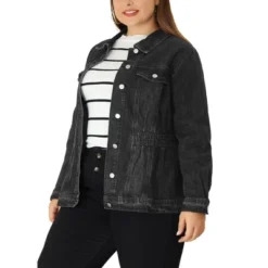 Agnes Orinda Women's Plus Size Classic Denim Washed Front Long Sleeve Jean Jackets -Agnes Sales Store GUEST 598cf2e2 9814 48ae 90d7 50a5d6b7b116