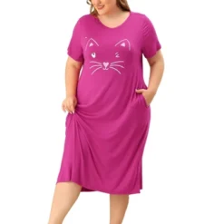 Agnes Orinda Womens Plus Size Short Sleeve Cute Cat Print Pockets Nightgown 36 Agnes Orinda Womens Plus Size Short Sleeve Cute Cat Print Pockets Nightgown -Agnes Sales Store GUEST 5b03f2d9 15db 421d b849 487afe54b340