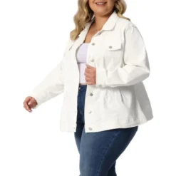 Agnes Orinda Women's Plus Size Classic Denim Washed Front Long Sleeve Jean Jackets -Agnes Sales Store GUEST 5b086a27 82c4 43b8 a6d3 af7d4cae4e90