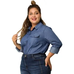 Agnes Orinda Women's Plus Size Business Casual Trendy Button Down Long Sleeve Fall Denim Shirts 11 Agnes Orinda Women's Plus Size Business Casual Trendy Button Down Long Sleeve Fall Denim Shirts -Agnes Sales Store GUEST 5bcd39ce b599 4643 adfb cfc8381987ca