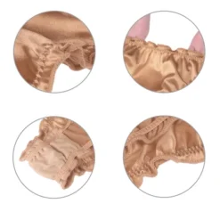 Agnes Orinda Women Plus Mid-Rise Frill Trim Elastic Waist Satin Bikini Champagne Small -Agnes Sales Store GUEST 5cde24cb 7e71 4a8e 9e47 da8d0bc539a1 3