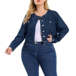 Agnes Orinda Women's Plus Size Long Sleeves Button Down Crew Neck Short Denim Jacket 13 Agnes Orinda Women's Plus Size Long Sleeves Button Down Crew Neck Short Denim Jacket -Agnes Sales Store GUEST 5d22ca30 f845 4536 946c d76e5ea465c1