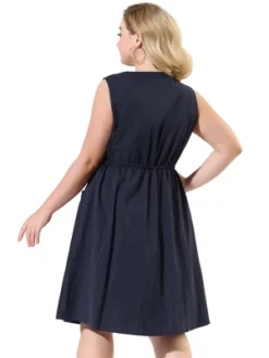 Agnes Orinda Women's Plus Size Elegant Sleeveless Drawstring Dress -Agnes Sales Store GUEST 5d46b390 9f73 48e2 957e 9c87de77a137