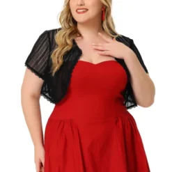 Agnes Orinda Women's Plus Size Sheer Lace Shrug Elegant Crop Cardigan -Agnes Sales Store GUEST 5ed9f494 7a8e 4338 8d3e f9e1bfbbb61b